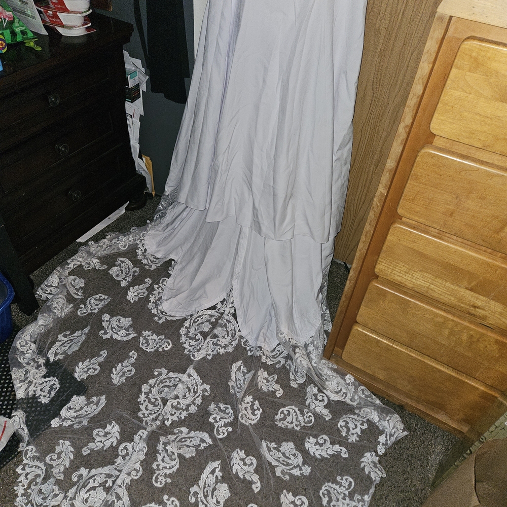 Elegant White Lace Wedding Dress - Picture 3 of 10